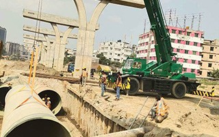 GRP pipe DN2200 for Bangladesh Army Civil Storm Sewer